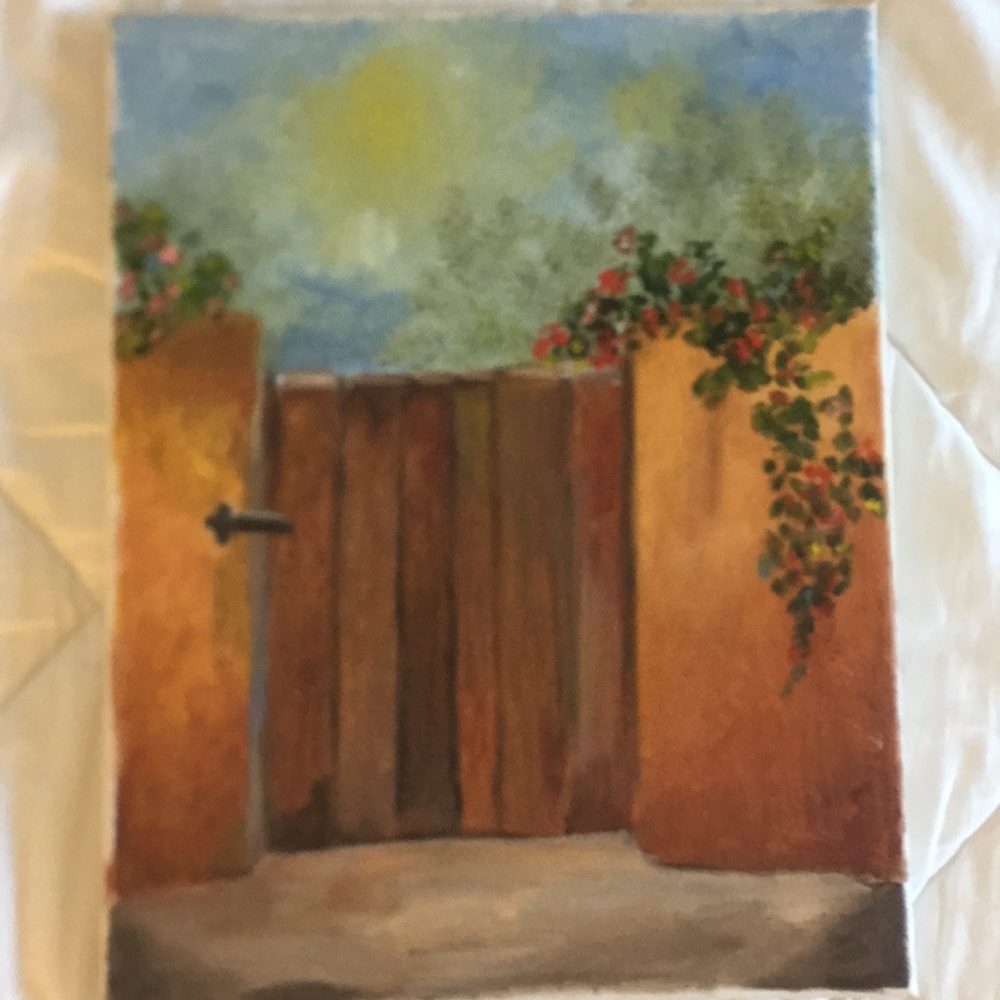 Set of 2 Oil Paintings: Door and Beach